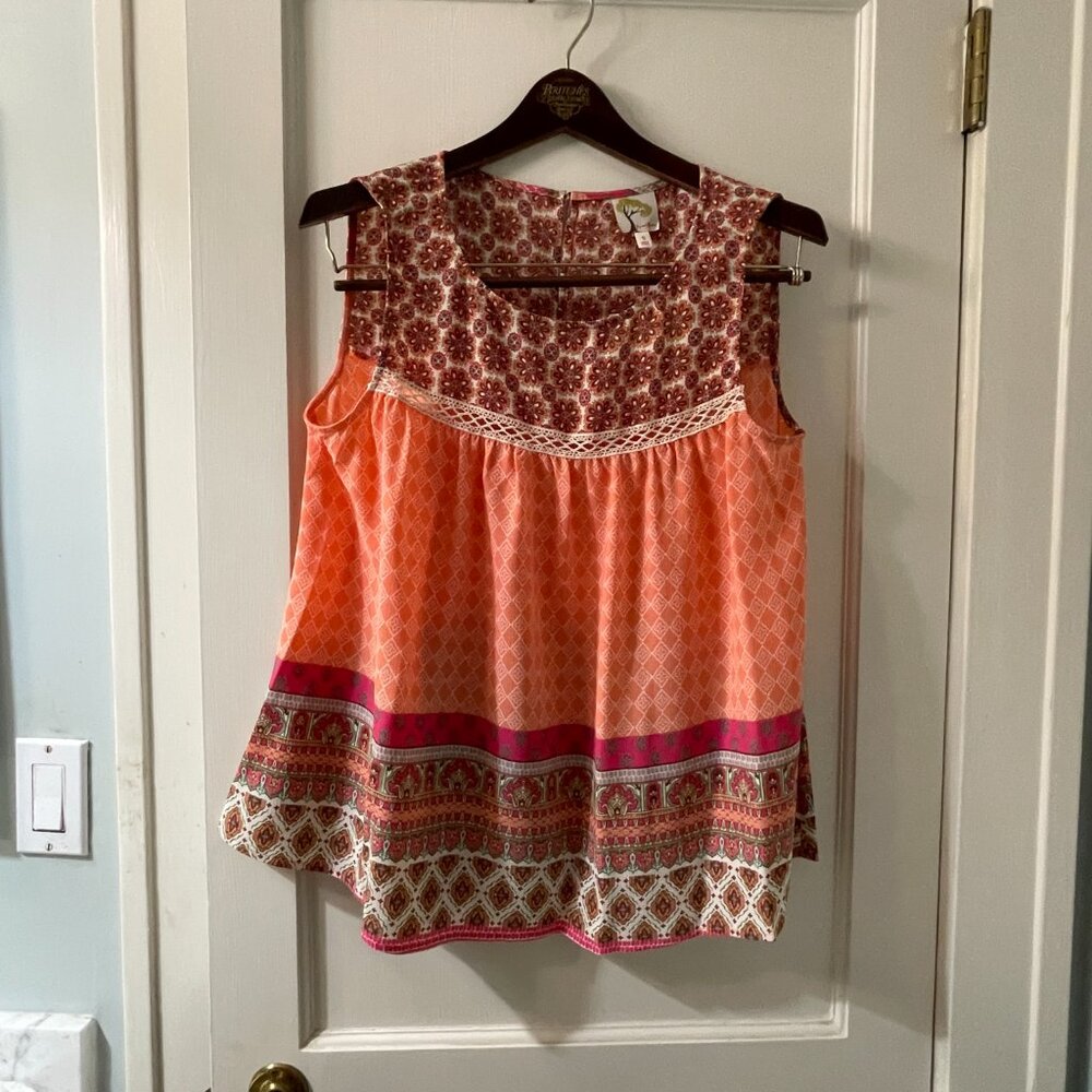 Fig and Flower Tank Top S NWT lace scoop neck o - Picture 4 of 8